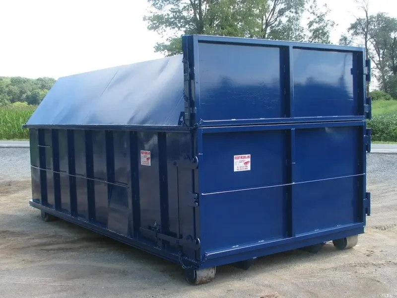 Blue Chipper rolloff Container