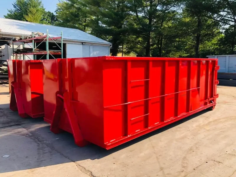 Red hooklift container