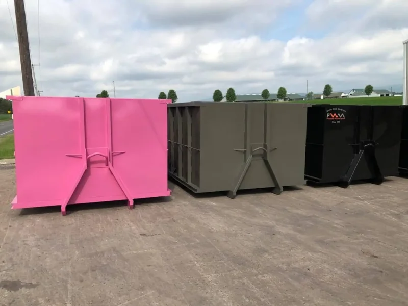 Three hooklift containers