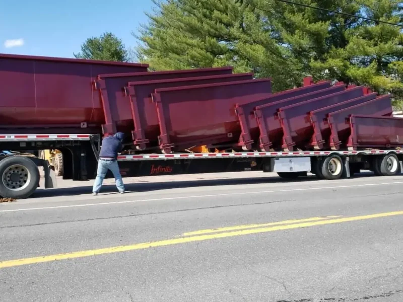 Trailer load of containers